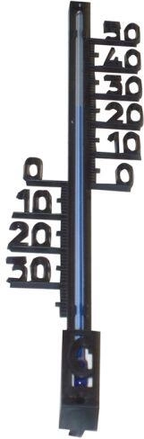 Outdoor thermometer with wall plug 27 cm, black plastic