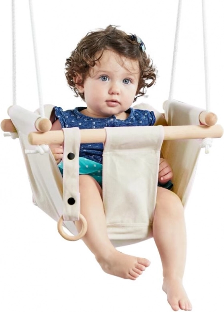 Bērnu kokvilnas tekstila šūpoles 2KIDS TOYS, bēšas
