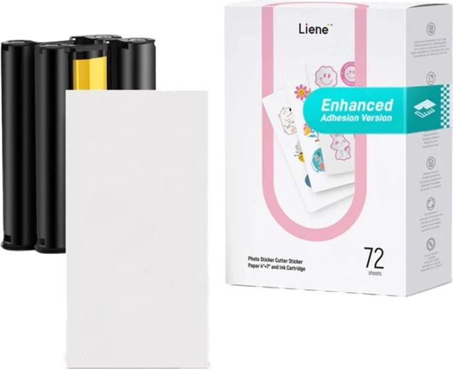 Pašlīmējošs fotopapīrs Liene PixCut 4×7, 72 loksnes + 2 tintes kasetnes