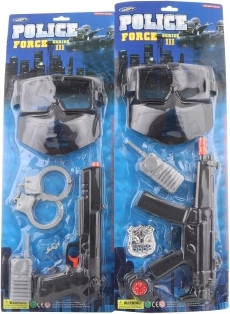 Police set with submachine gun for kids