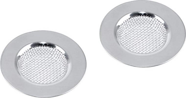 Tērauda sietiņš izlietnei 6,5 cm, komplekts 2 gab.