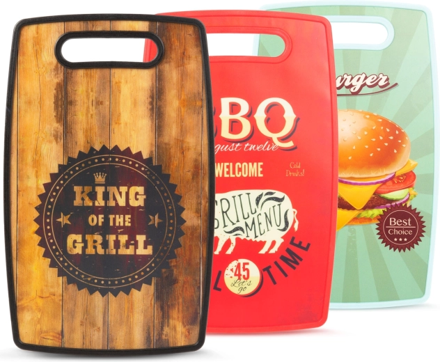 Plastmasas griešanas dēlītis ar BBQ motīvu – 1 gabals