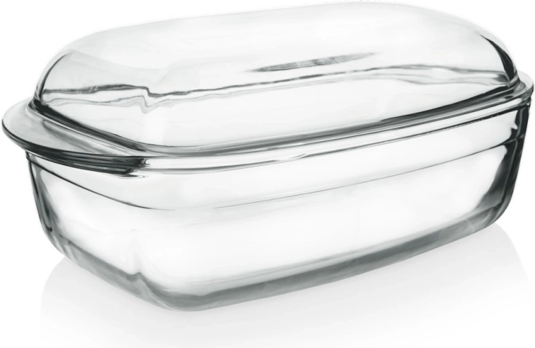 Stikla cepamtrauks ar vāku 2,9 l, 32,5 × 19 × 13 cm