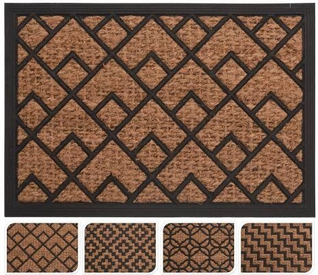 Āra durvju paklājiņš no gumijas un kokosšķiedras 40 × 60 cm – dekoru mikss