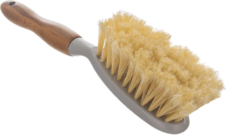 Ergonomic hand brush with bamboo handle