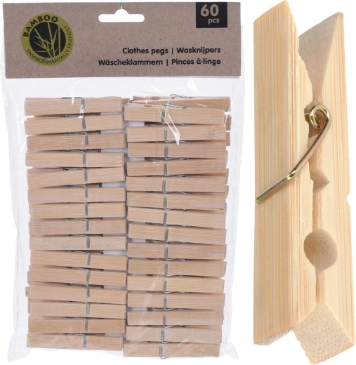 Wooden clothespins 60 pcs