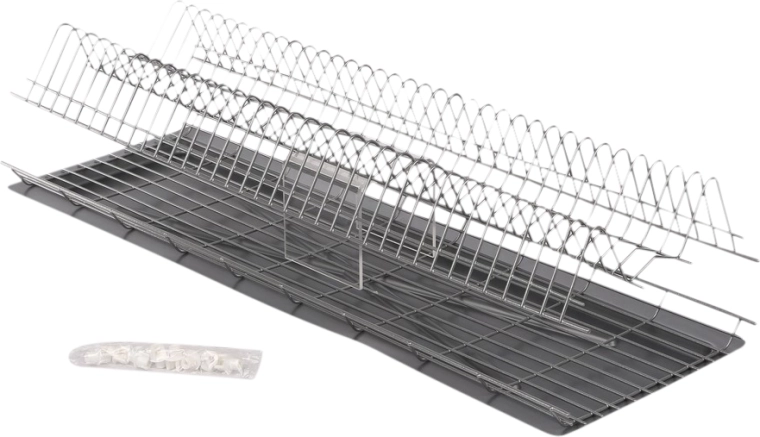 Metpol sienas trauku žāvētājs skapītim 80 cm, sudraba krāsā, ar paplāti