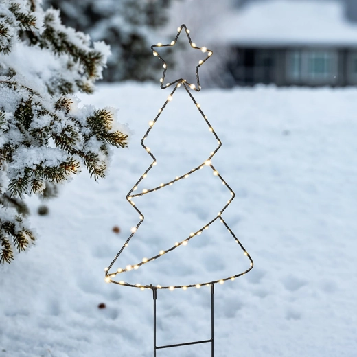Solight LED āra Ziemassvētku dekorācija eglīte 68 cm ar taimeri