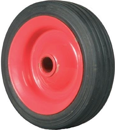 Solid wheel for hand truck 100 mm with metal rim, 12 mm plain hub