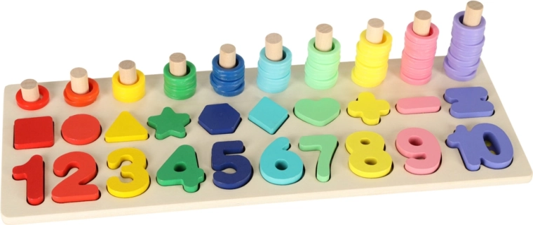Wooden educational sorter and abacus 2-in-1 Montessori 13 × 36 cm