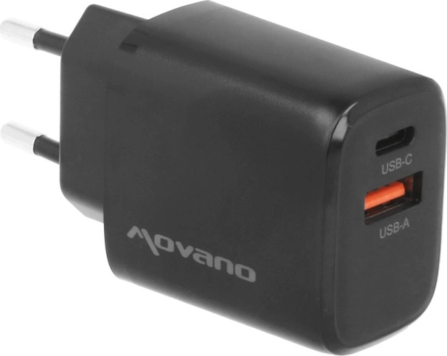 Divi porti: USB‑C PD + USB‑A