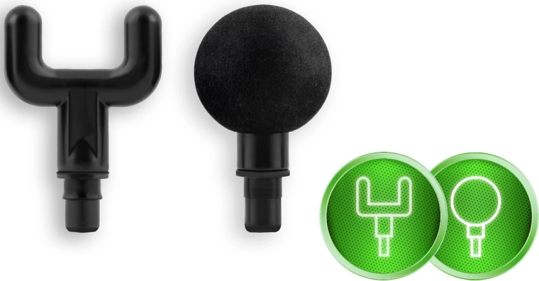 8 interchangeable heads for targeted relief