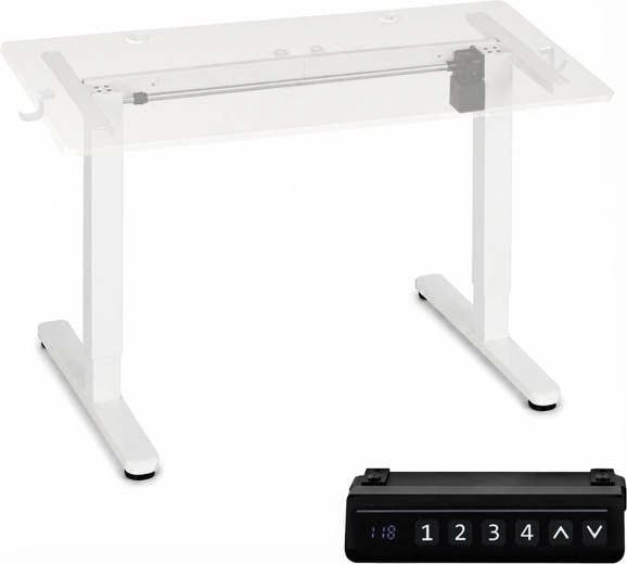 Elektriski augstumā regulējams galda rāmis ModernHome 72–118 cm, balts