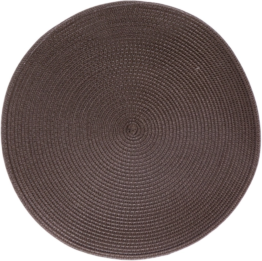 Round Plastic Placemat Tondo 38 cm Brown