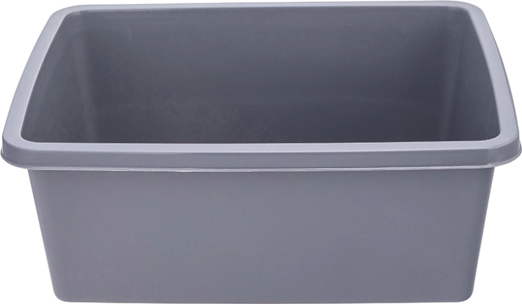 Pelēka plastmasas taisnstūra bļoda 8 l