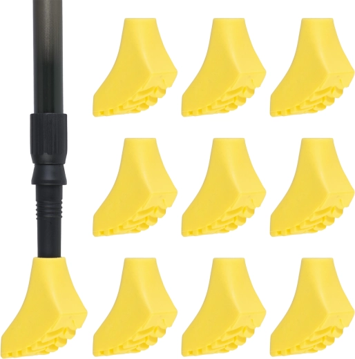 Rubber tips for Nordic walking poles, 10 pcs, yellow