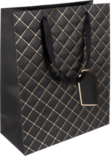Dāvanu papīra soma Quilt melna 26 × 12 × 32 cm