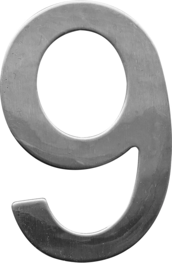 House Number STAR 9 in Stainless Steel 75 mm