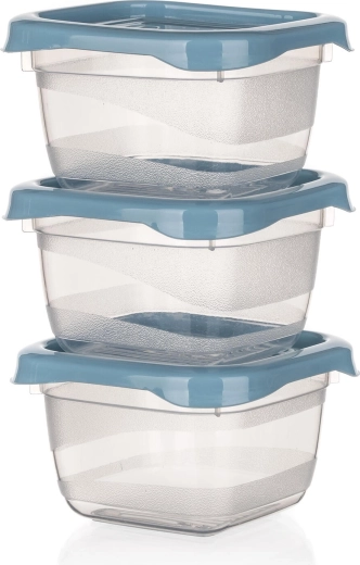 Kvadrātveida pārtikas kārbiņu komplekts 0,1 l CULINARIA, nordic blue, 3 gab.