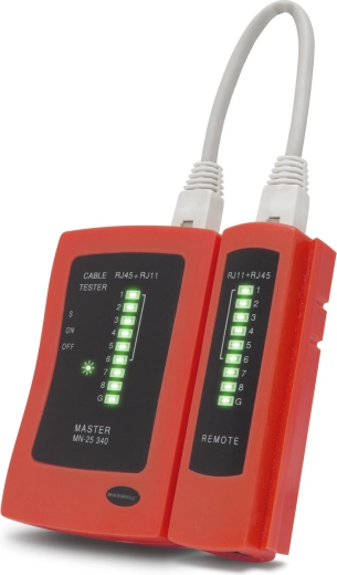 RJ11, RJ12 un RJ45 tīkla un telefona kabeļu testeris