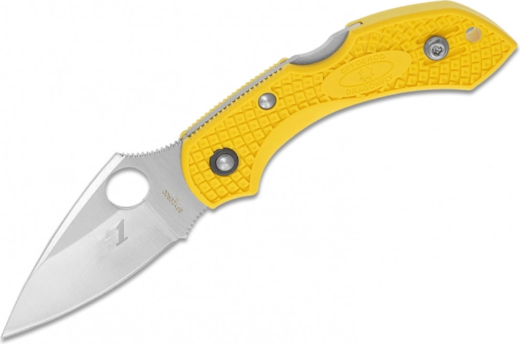 Kabatas nazis Spyderco Dragonfly 2 Salt Lightweight, gluds asmens, 5,7 cm, dzeltens FRN