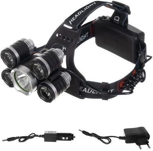 Galvas lampa ar 5× LED Cree T6