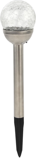 Saules dārza lampa bumba 7,8 cm, nerūsējošais tērauds un stikls, maina krāsas