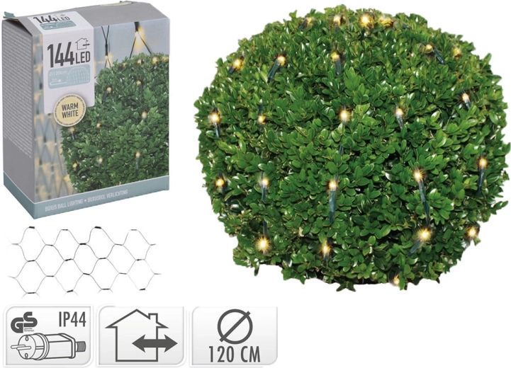 Ziemassvētku LED bumba 1,2 m, 144 LED, silti balta, IP44