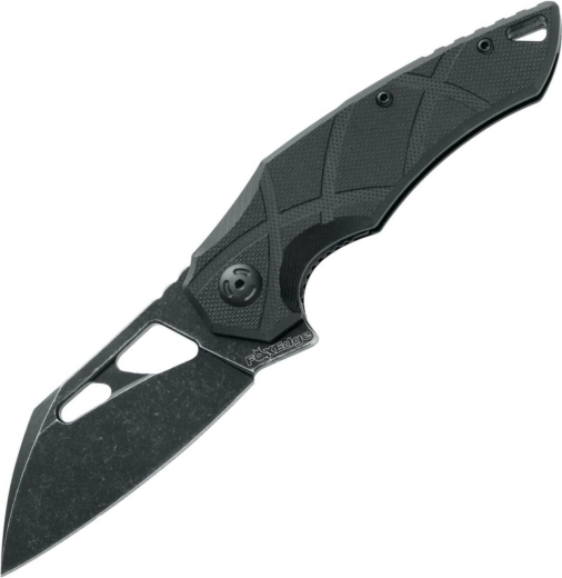 Fox Knives Edge Atrax saliekamais kabatas nazis 8 cm stonewash melns G10