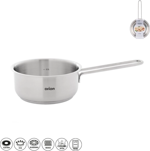 Stainless Steel Saucepan Anett Glass 14 cm with Glass Lid