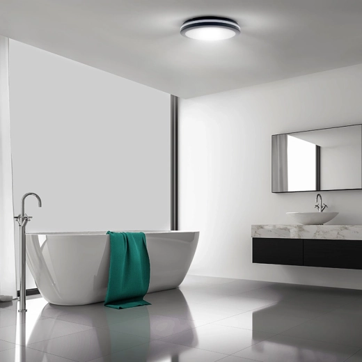 IP65 for bathrooms, utility rooms, and outdoor areas