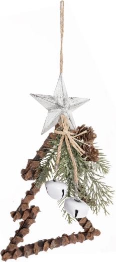 Natural pinecone decoration in the shape of a tree