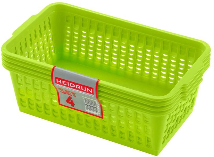 Plastmasas groziņi HEIDRUN 25 × 14,5 × 10,5 cm, komplekts 4 gab.