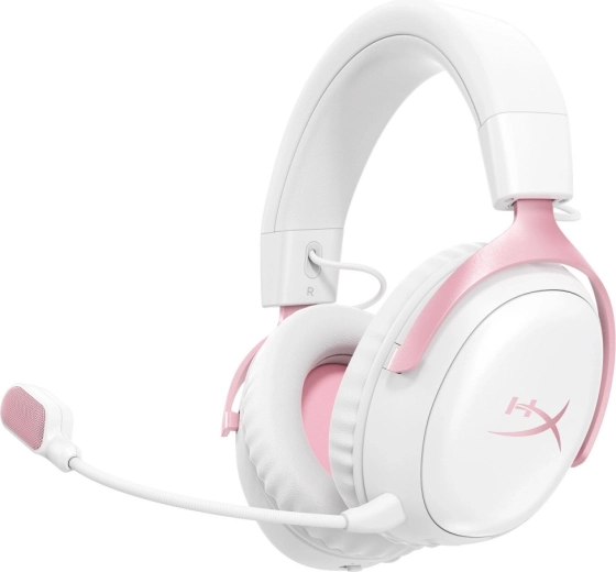 HyperX Cloud III S Wireless Gaming Headset, White-Pink