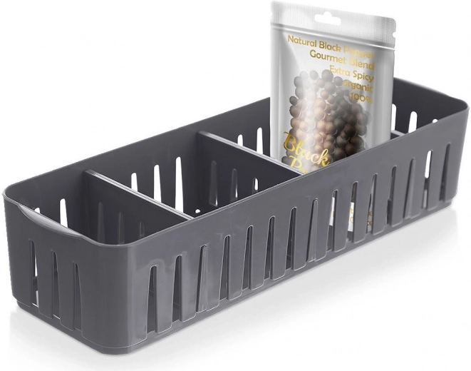 Garšvielu organizators ar izņemamām starpsienām, pelēks 32 × 10,5 × 7 cm