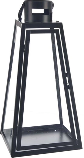 Large metal lantern in black