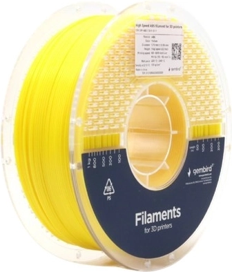 ABS filaments High Speed 1,75 mm, 1 kg, dzeltens
