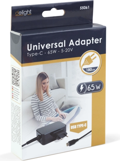 Power Delivery fast charging up to 65 W