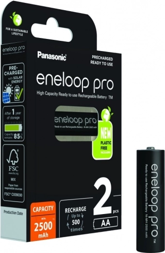 Akumulators Eneloop Pro AA 2500 mAh 2 gab.