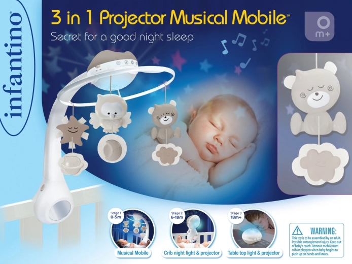 Mūzikas karuselis 3-in-1 INFANTINO – Bēšs