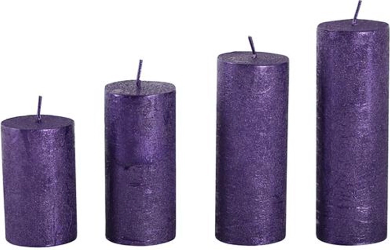 Adventa sveces violetā krāsā – komplekts 4 gab.