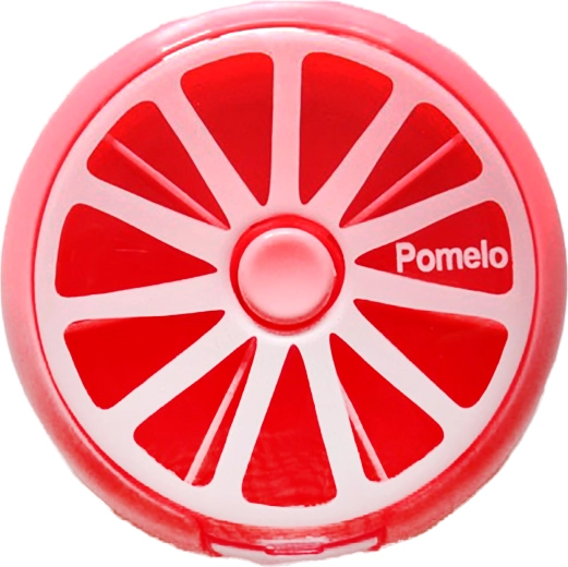 Round pill organizer with pomelo motif 9 × 2.5 cm