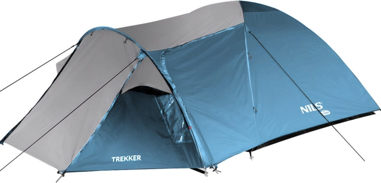 Tūrisma telts NILS CAMP Trekker 4 personām, zili pelēka