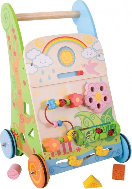 Koka aktīvais stumjamais staigulītis dārzam BIGJIGS BABY