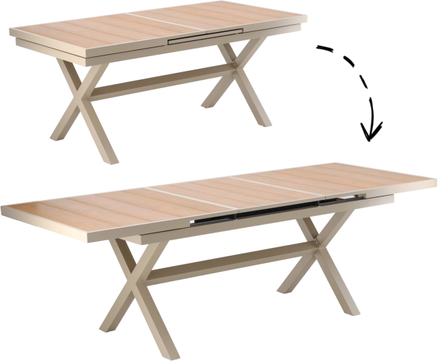 Vienmērīga pagarināšana no 180 līdz 240 cm