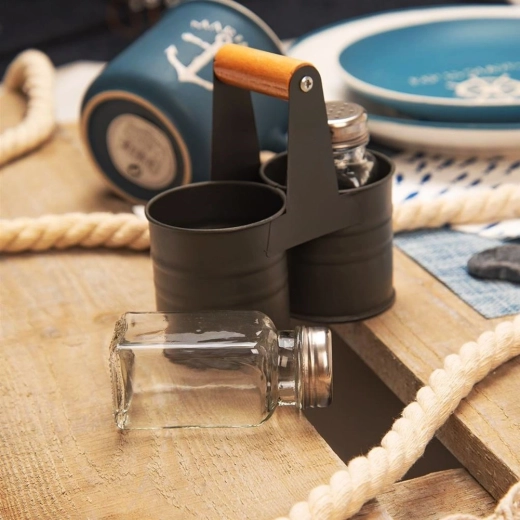 Praktisks metāla statīvs ar koka rokturi