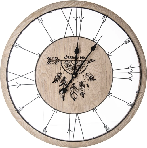 Dreamcatcher wall clock 70 cm beige
