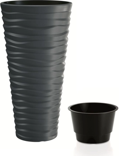 Puķu pods Prosperplast Sand Slim antracīts 37 l