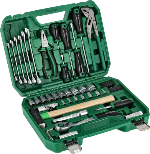 Instrumentu komplekts 55 gab. 1/4" un 1/2" koferī Stalco