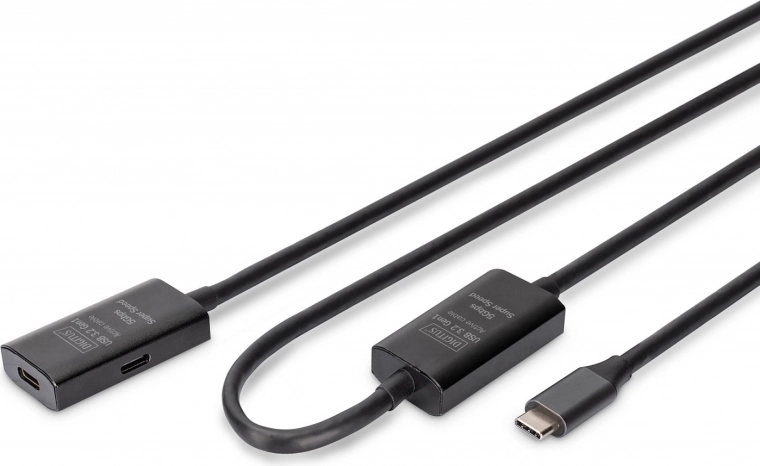 Aktīvais USB-C–USB-C pagarinātājkabelis, USB 3.2 Gen1, 10 m